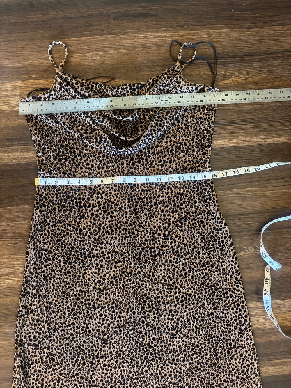 Vintage Onyx Nite Leopard Print Sparkly Cowl Dress - Picture 11 of 14